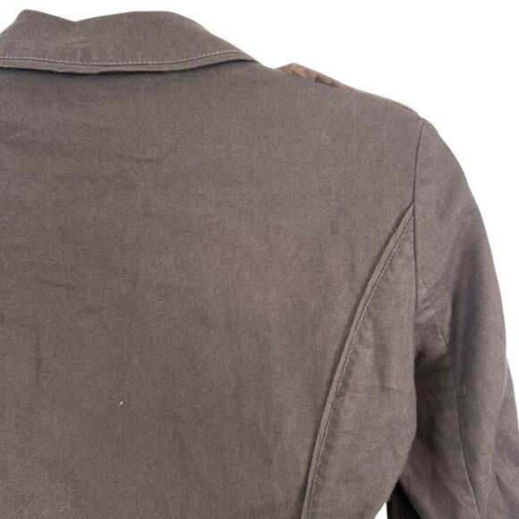 Diane von Furstenberg DVF Dark Brown Roll Tab Sleeve Jacket Cotton Stretch sz 4 - Picture 12 of 16